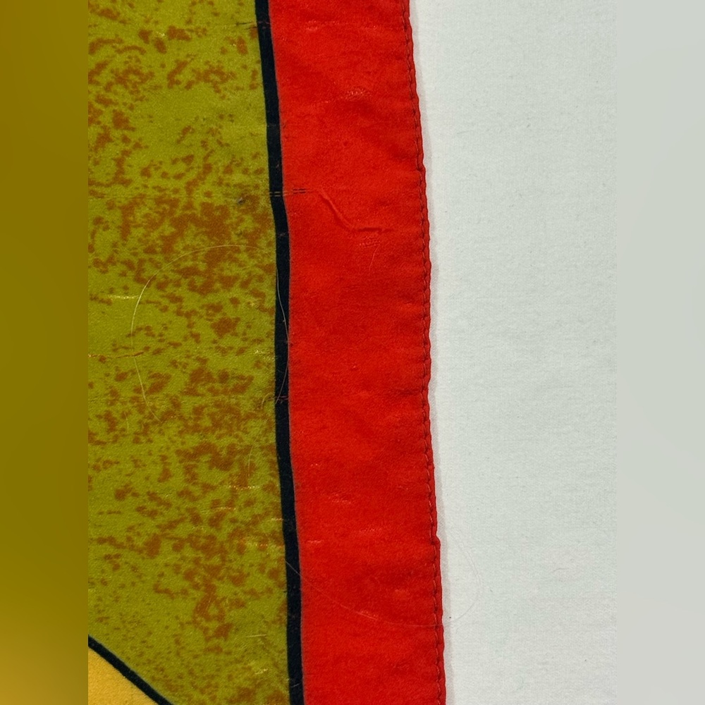 Picasso Style Art Scarf 33x35 Abstract Print Red Border Boho Wrap - Picture 6 of 10